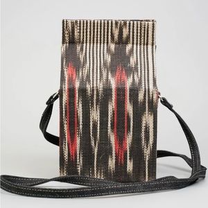 T’nalak Ikat Black Red Natural Straw Fibers Milk Carton Tote
